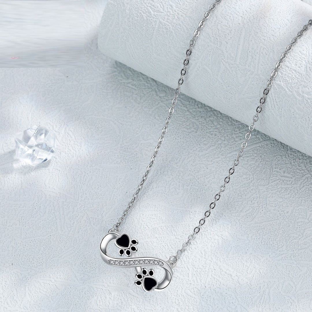 Oneindige Pootafdruk Ketting met Zirkonia