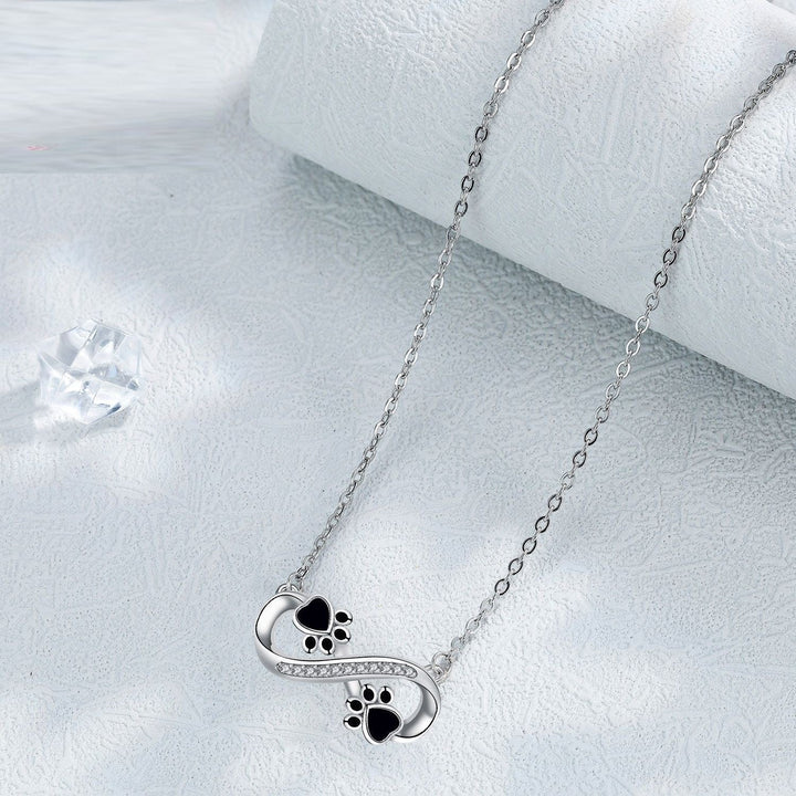 Oneindige Pootafdruk Ketting met Zirkonia