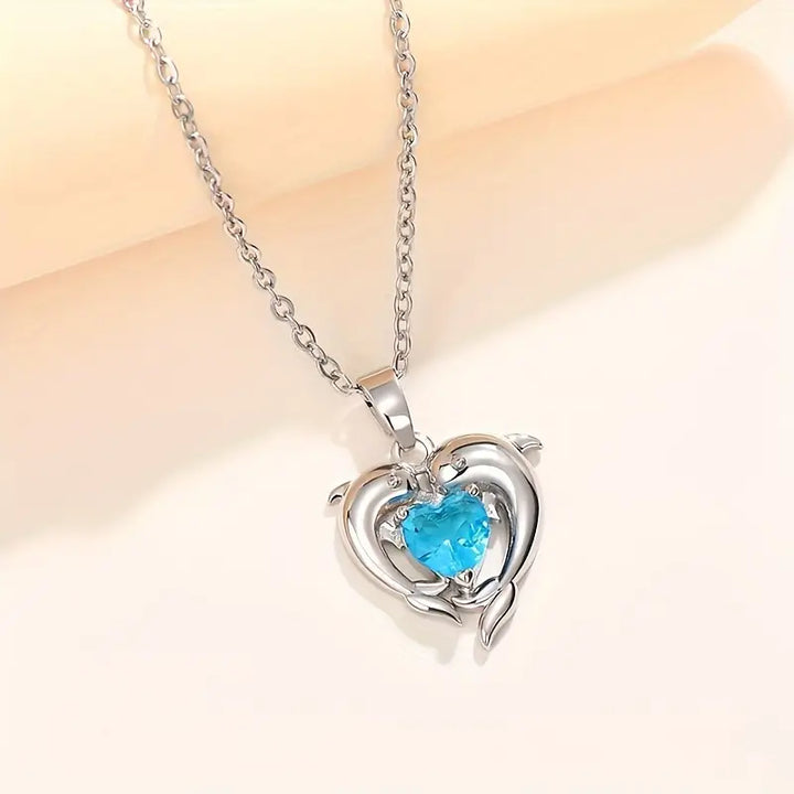Zachte golven wit gouden ketting met hartje