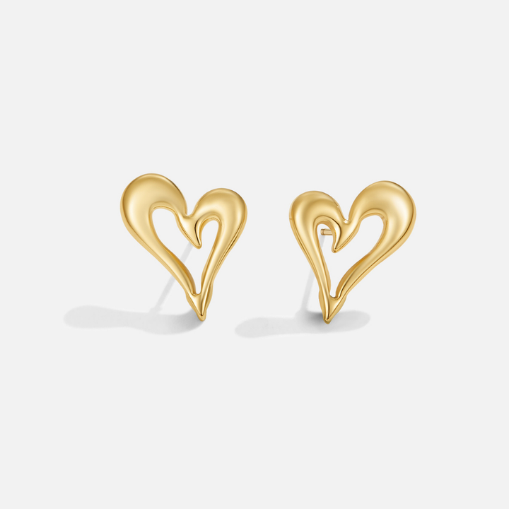 Elegante gouden oorbellen met hartje