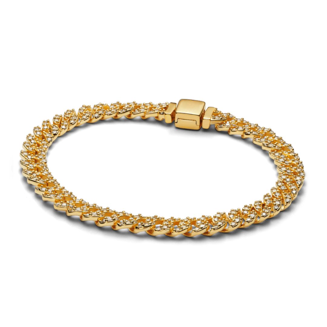 Elegante gouden armband met moissaniet details