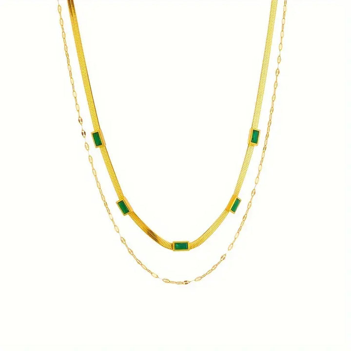 Dubbele lagen gouden ketting met elegant ontwerp