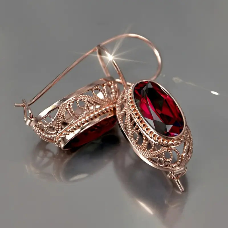 Elegante roségouden oorbellen met verfijnde details