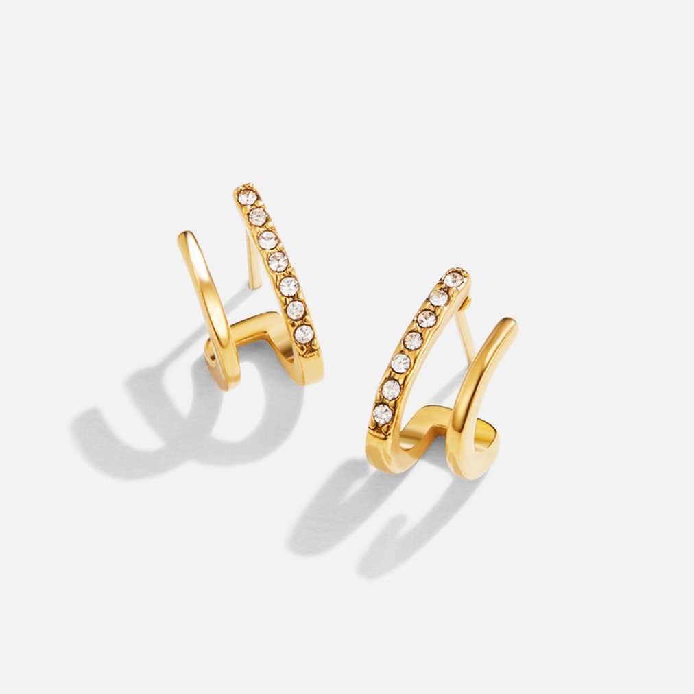 Gouden & Crystal Claw Oorbellen