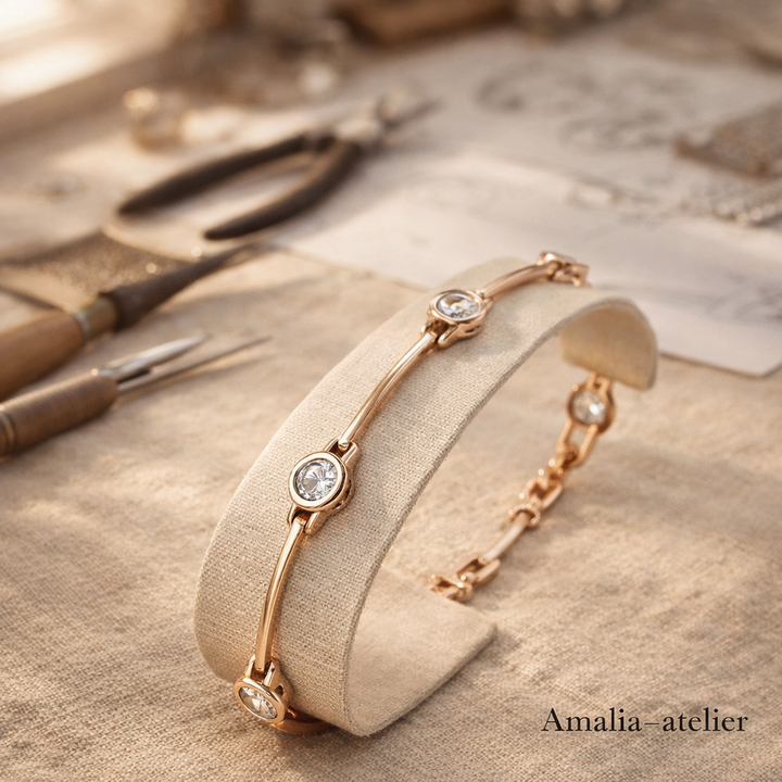 Elara Zirkonia Armband – Goudkleurige Elegantie