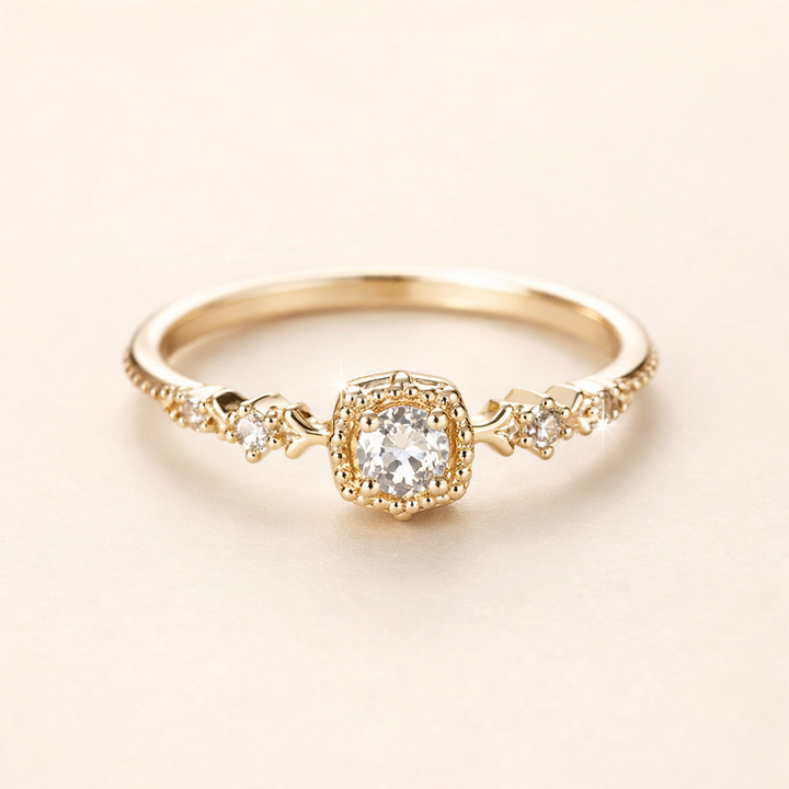 Vintage kristallen kaars gouden ring