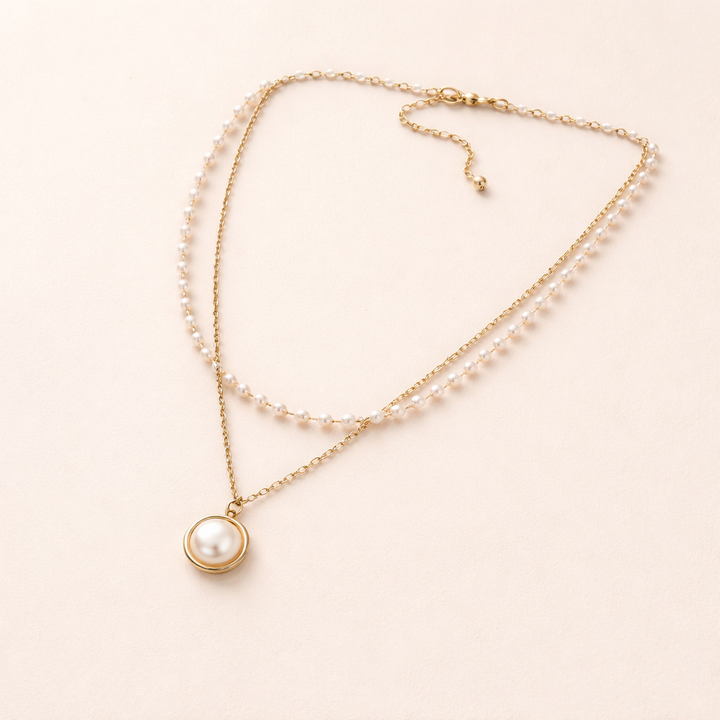 Elegante parelketting in goud