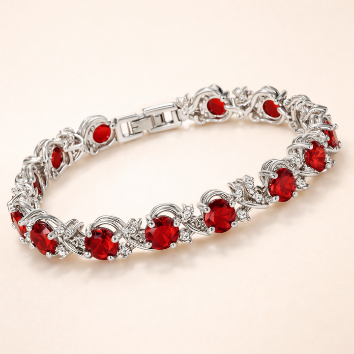 Elegante tennisarmband van wit goud met sprankelende zirkonia