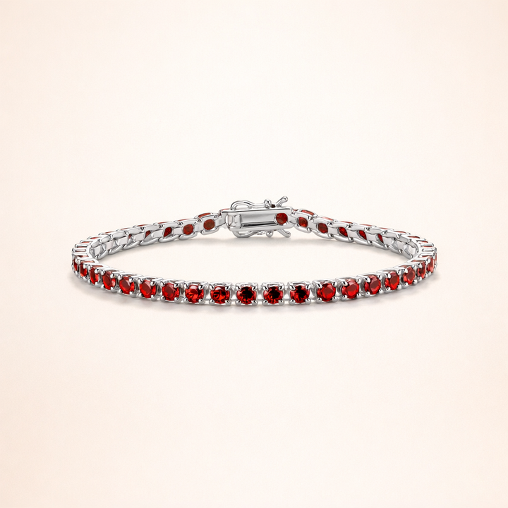 Elegante tennisarmband van wit goud met zirkonia steentjes