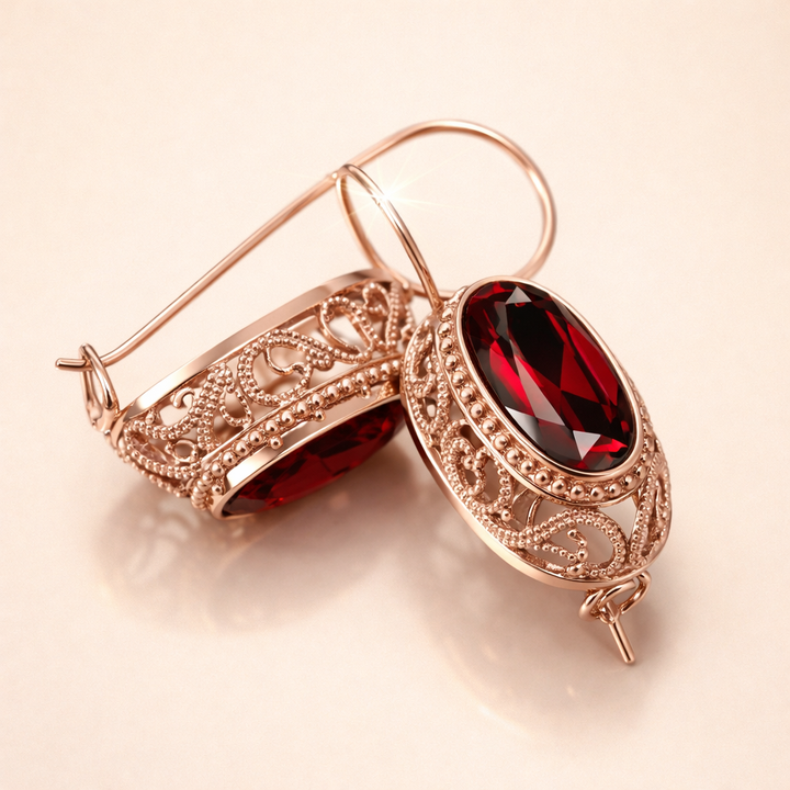 Elegante roségouden oorbellen met verfijnde details