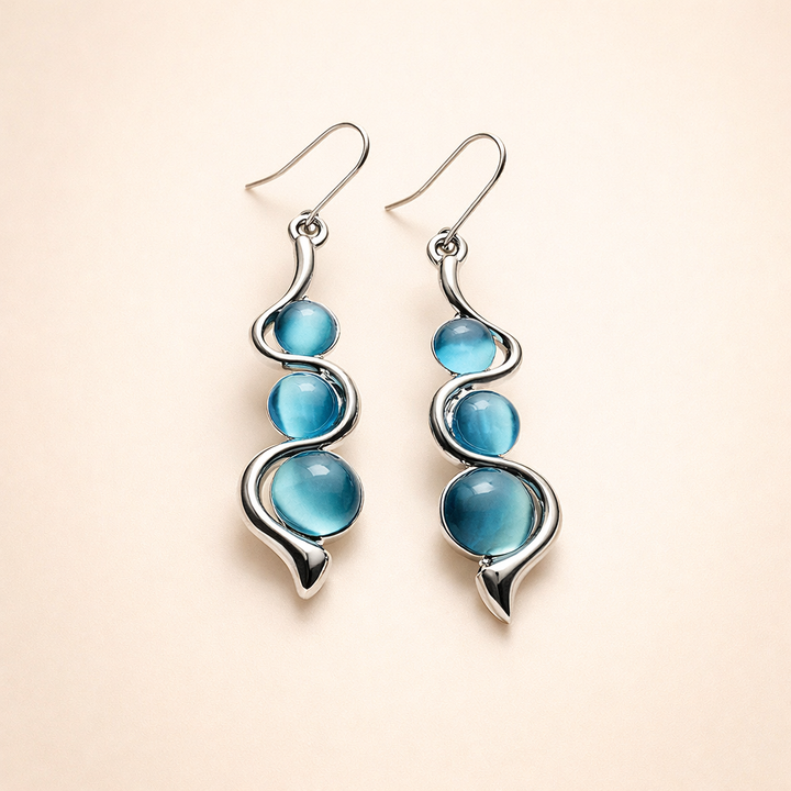 Elegante blauwe zirkonia oorbellen