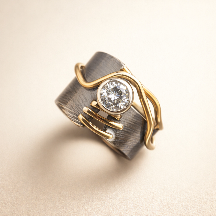 Elegante zirkonia ring met verfijnd ontwerp