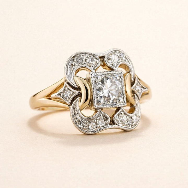 Elegante zirkonia ring met verfijnd ontwerp