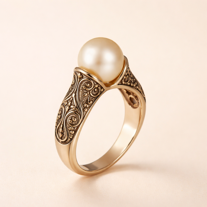 Retro zilveren ring met verfijnde details
