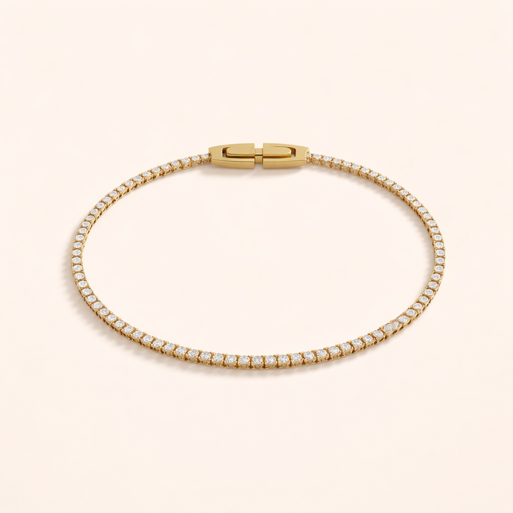 Elegante gouden armband met sprankelende kristallen