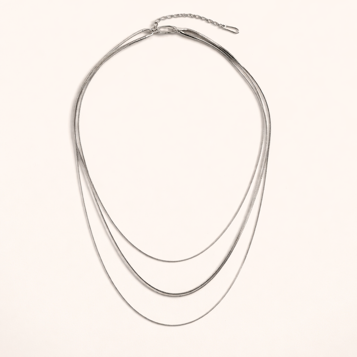Elegante zilveren meerdere lagen ketting