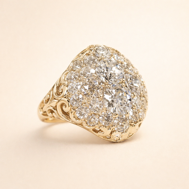 Elegante gouden ring met ronde diamant