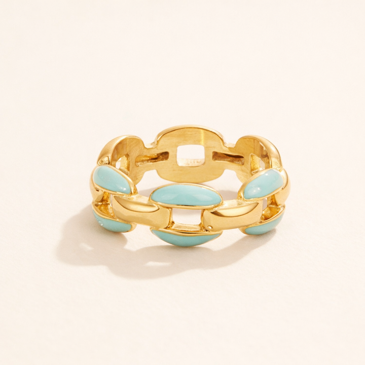 Elegante zilveren ketenring met verfijnd detail