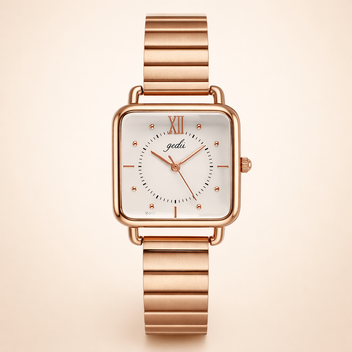 Elegante roségouden horloge