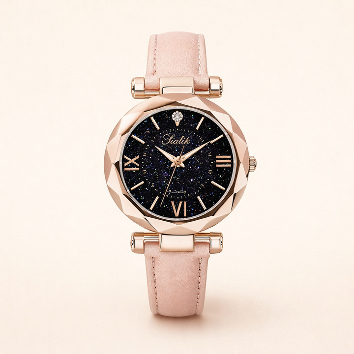 Trendy roségouden horloge