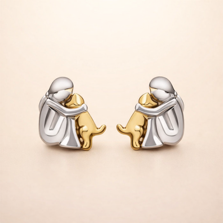 Zilveren en Gouden Twee-Tonige Huggie Oorbellen