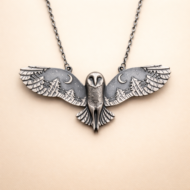 Vintage Uil Maan Ketting