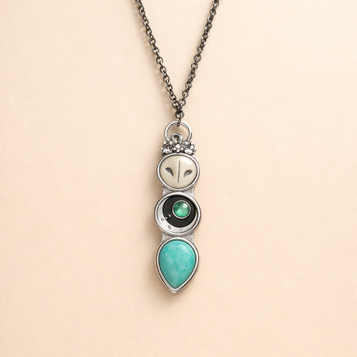 Turquoise Uil Wijsheid Bar Ketting