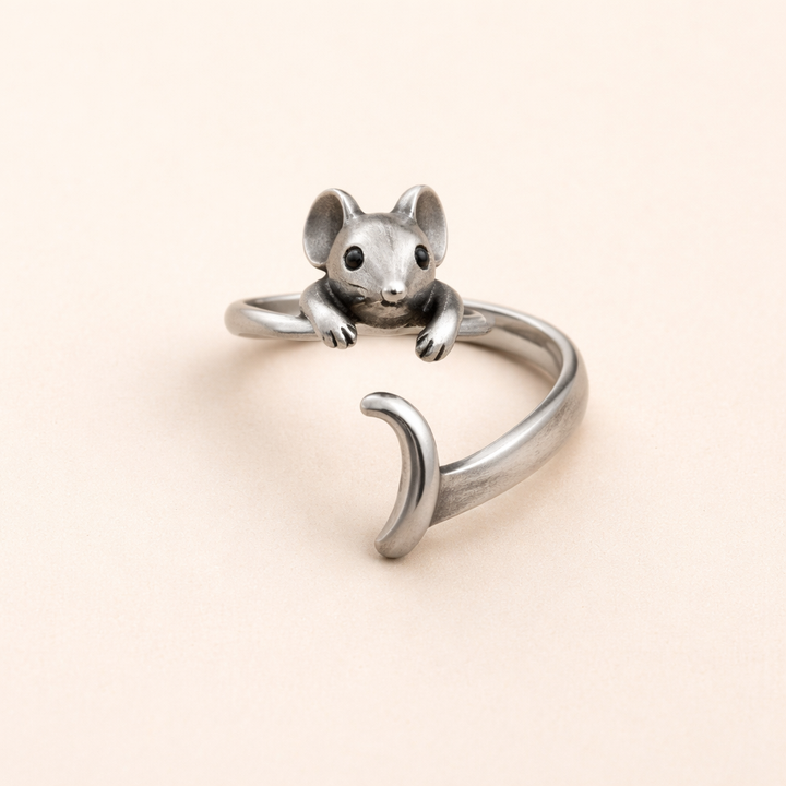 Schattige Muizen Wikkelring – Vintage Verstelbare Sieraden