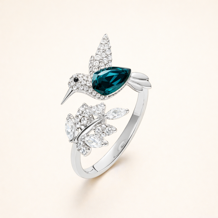 Verstelbare Hummingbird Sparkle Ring met Rhinestone Diamant