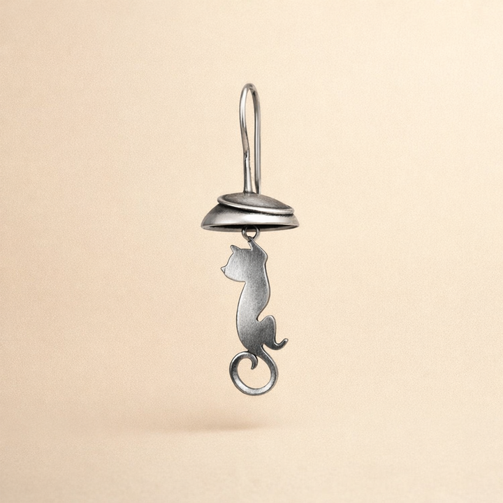 Sterling Zilveren Boho Kat Hanger Oorbellen