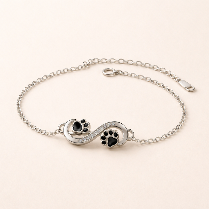 Oneindig Symbool Hanger Huisdier Poot Armband met Zirconia