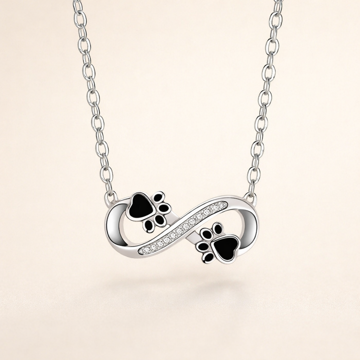 Oneindige Pootafdruk Ketting met Zirkonia