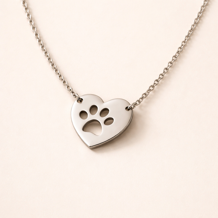 Zilveren Hart & Poot Hanger Ketting