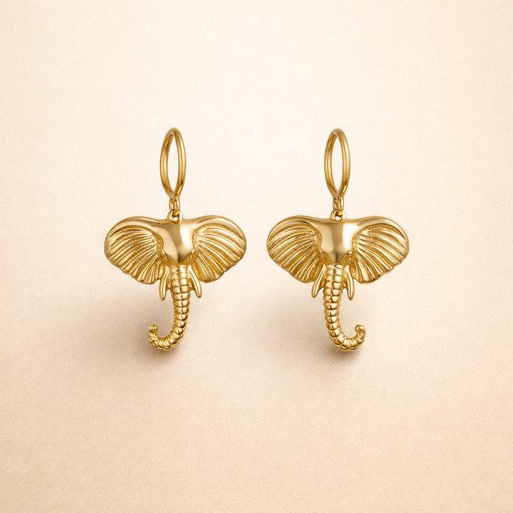 Olifant Charm Hoepel Oorbellen