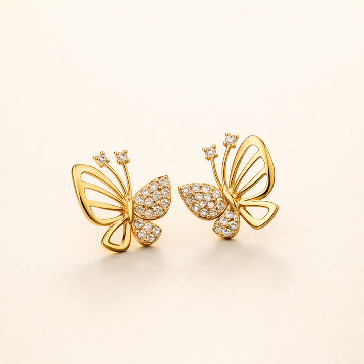 Elegante Zirkonia Vlinder Stud Oorbellen
