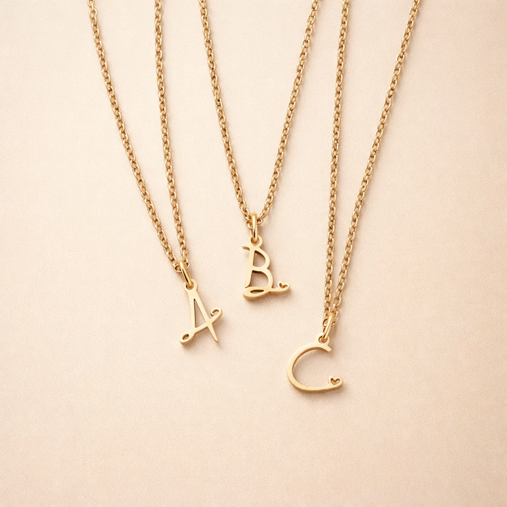 Gouden Letter Hart Ketting