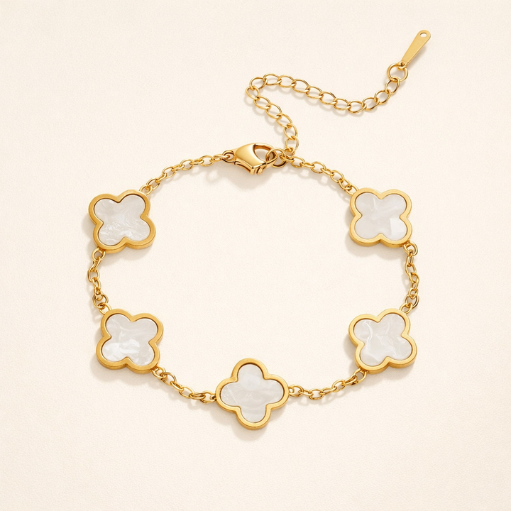 Witte Klaver Armband