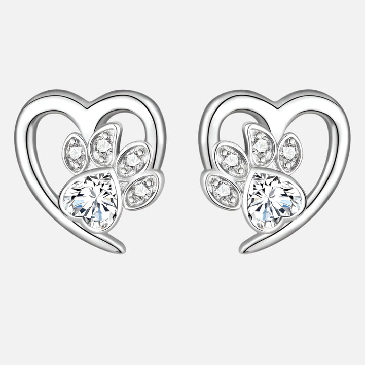 Poot en Hart Oorbellen met Zirconia
