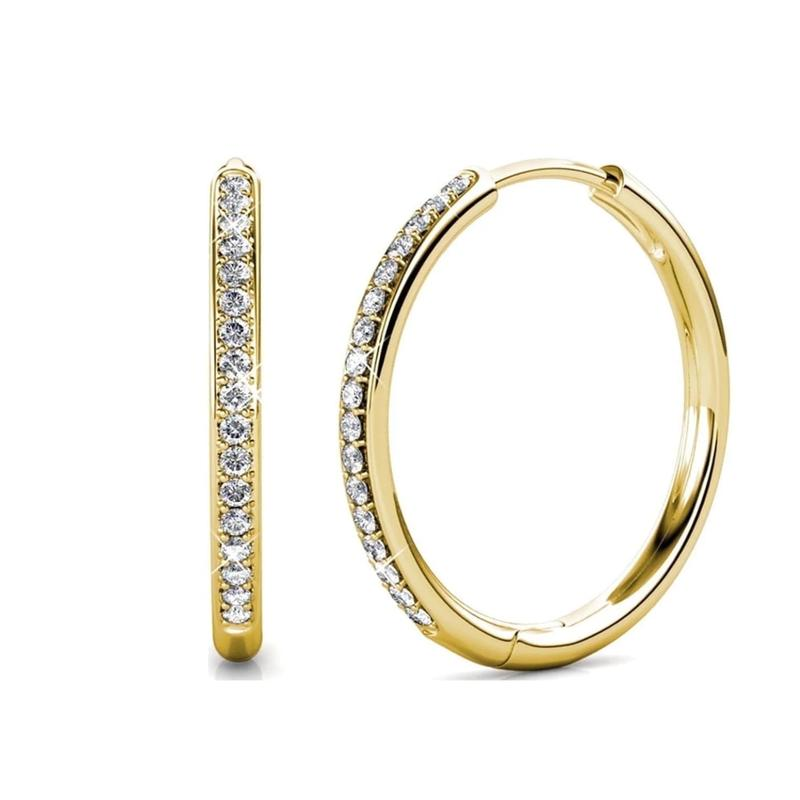 Elegante oorbellen van wit goud met subtiele zirkonia details