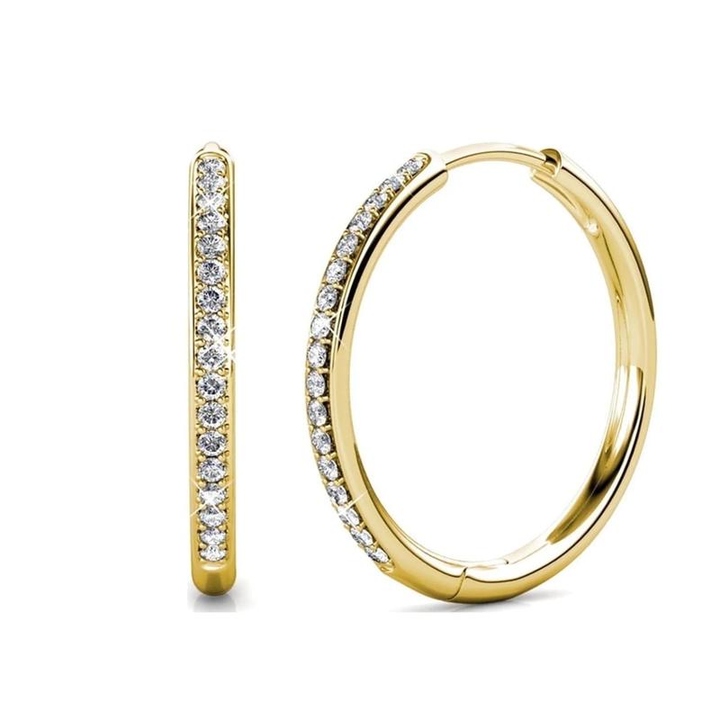 Elegante oorbellen van wit goud met subtiele zirkonia details