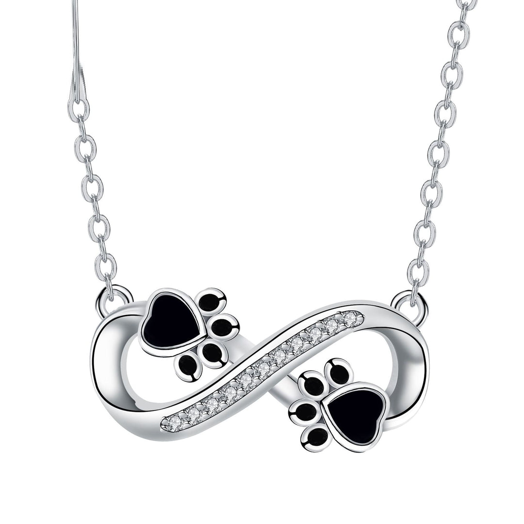Oneindige Pootafdruk Ketting met Zirkonia