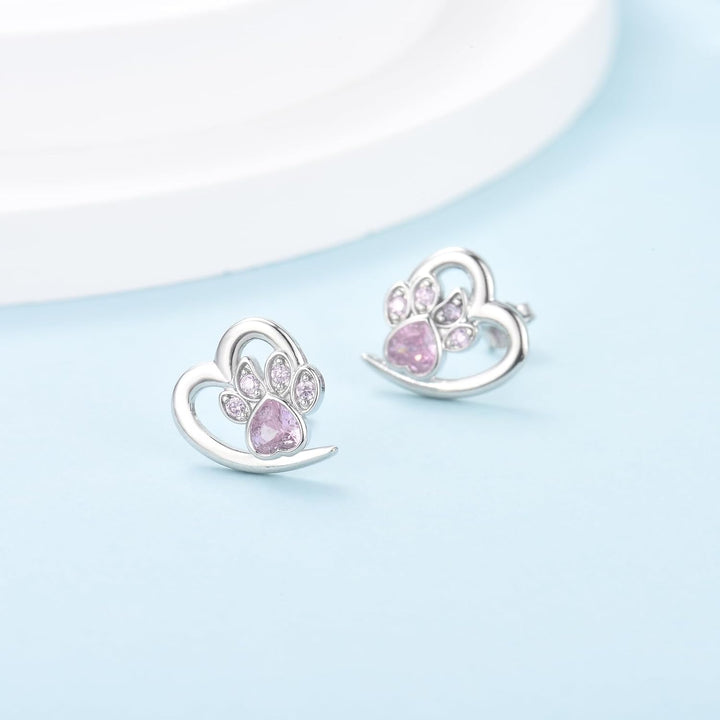 Poot en Hart Oorbellen met Zirconia
