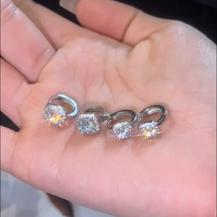 Elegante vierkante oorbellen van wit goud