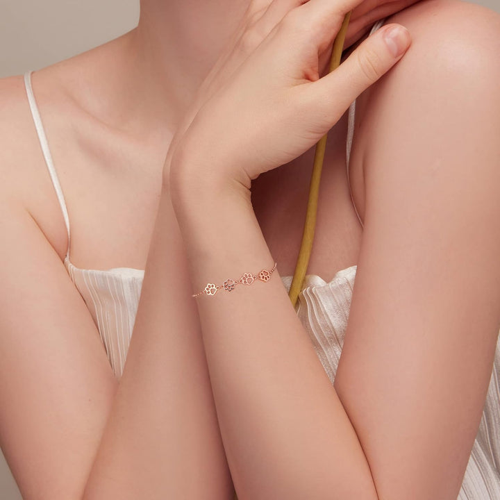 Sterling Zilveren Pootafdruk Armband – Verstelbare Pasvorm