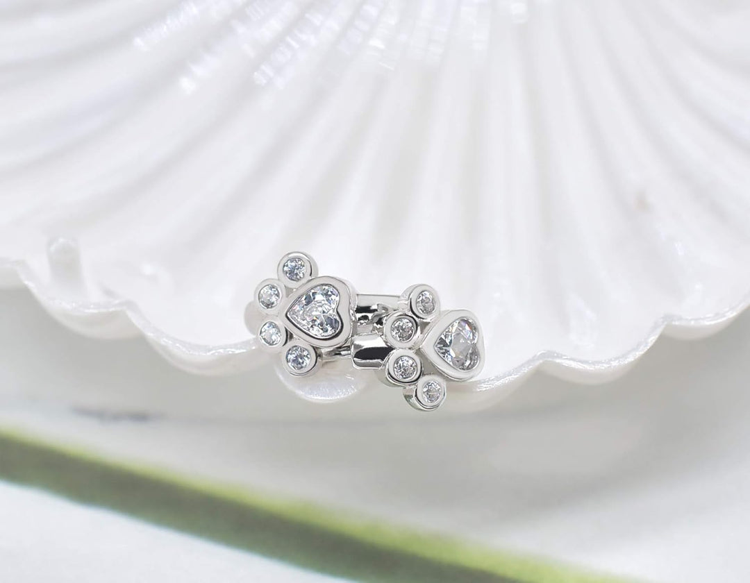 Paw Huggie Hoops met Sprankelende Zirconia