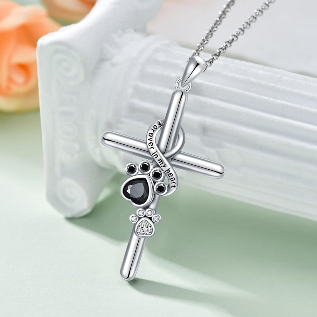 Sterling Zilveren Poot & Kruis Ketting