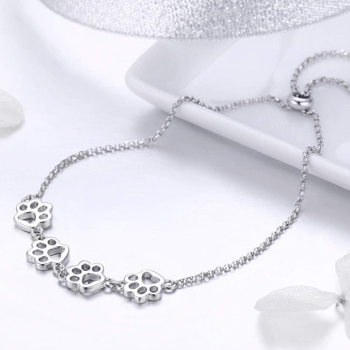 Sterling Zilveren Pootafdruk Armband – Verstelbare Pasvorm