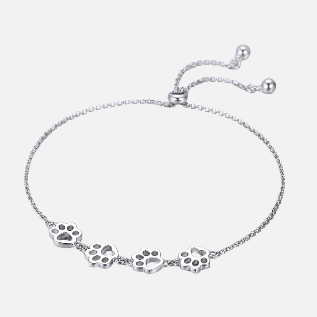 Sterling Zilveren Pootafdruk Armband – Verstelbare Pasvorm