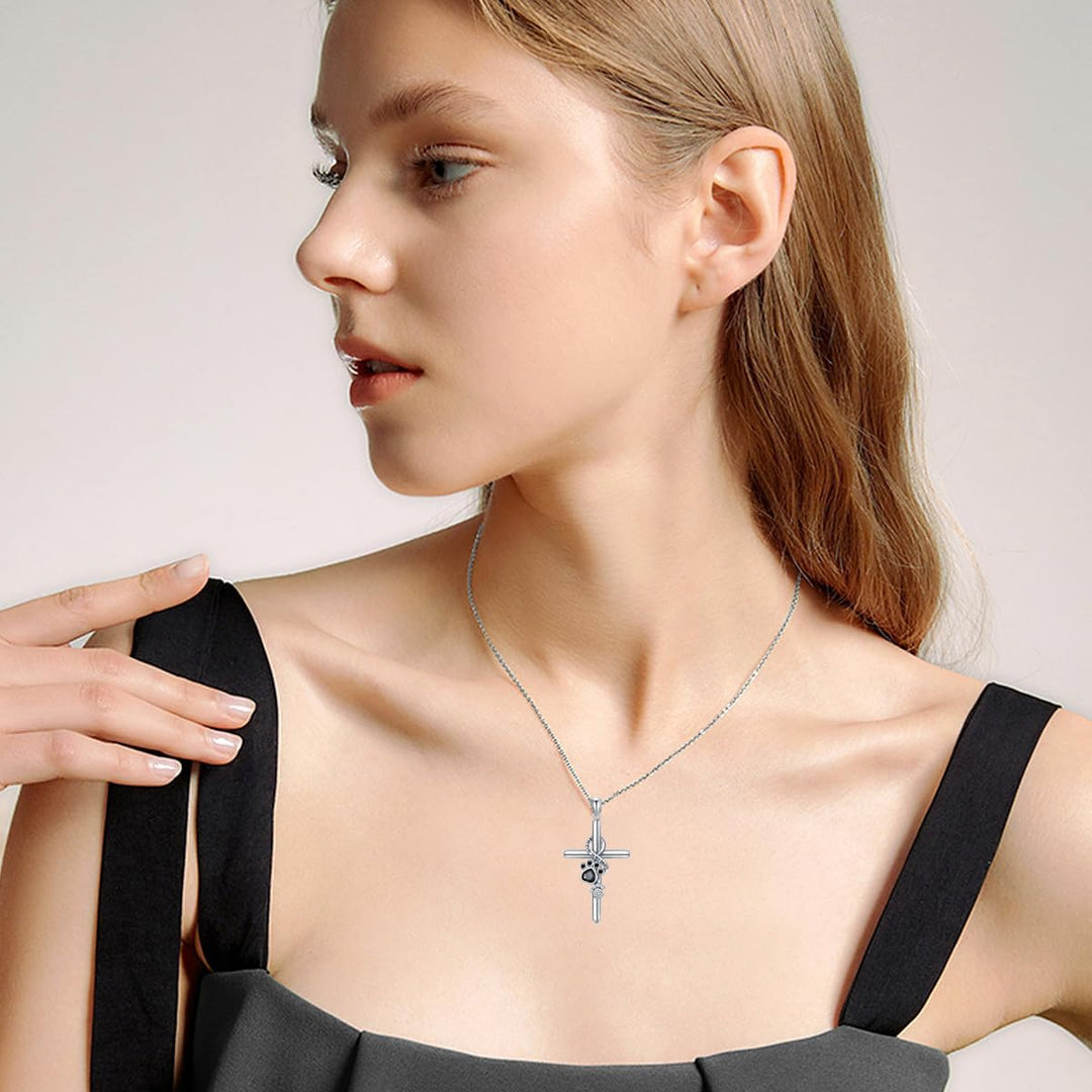 Sterling Zilveren Poot & Kruis Ketting