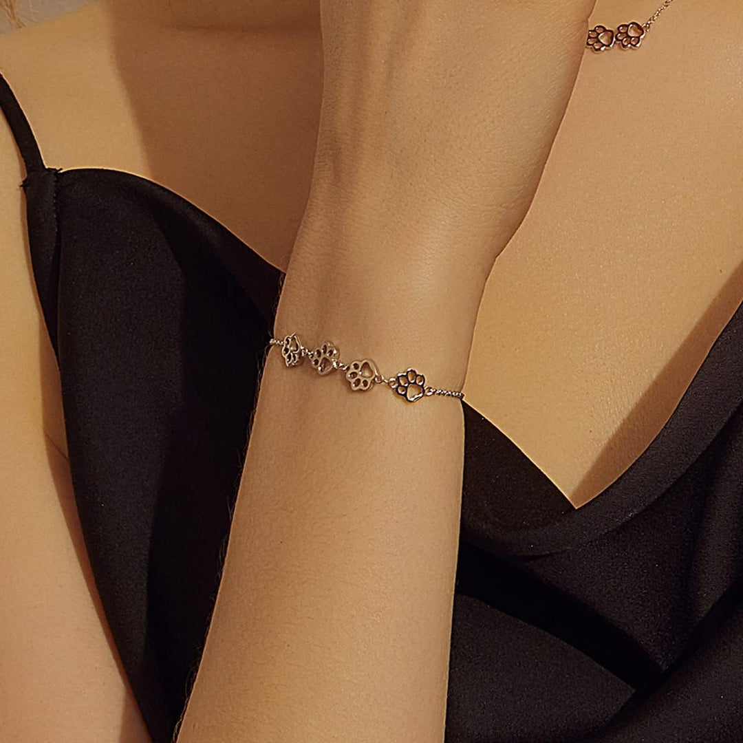 Sterling Zilveren Pootafdruk Armband – Verstelbare Pasvorm